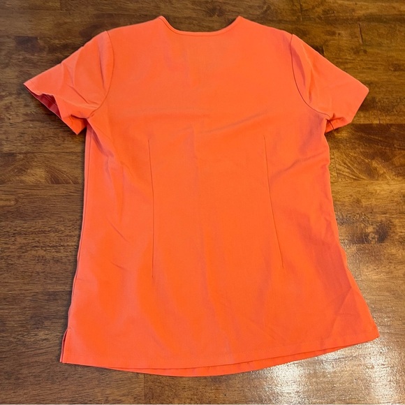 Figs Orange v neck top size XS PO# 2525 - Picture 6 of 9